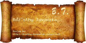 Básthy Tavaszka névjegykártya